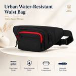Urban Water-Resistant Waist Bag With Dual Zipper Design view 3