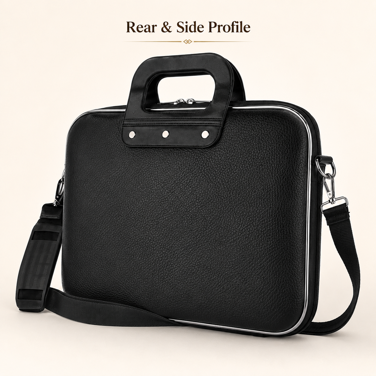Premium Leatherette Office Laptop Bag With Adjustable Shoulder Strap view 2