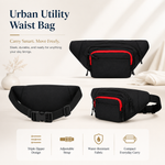 Urban Water-Resistant Waist Bag With Dual Zipper Design view 2