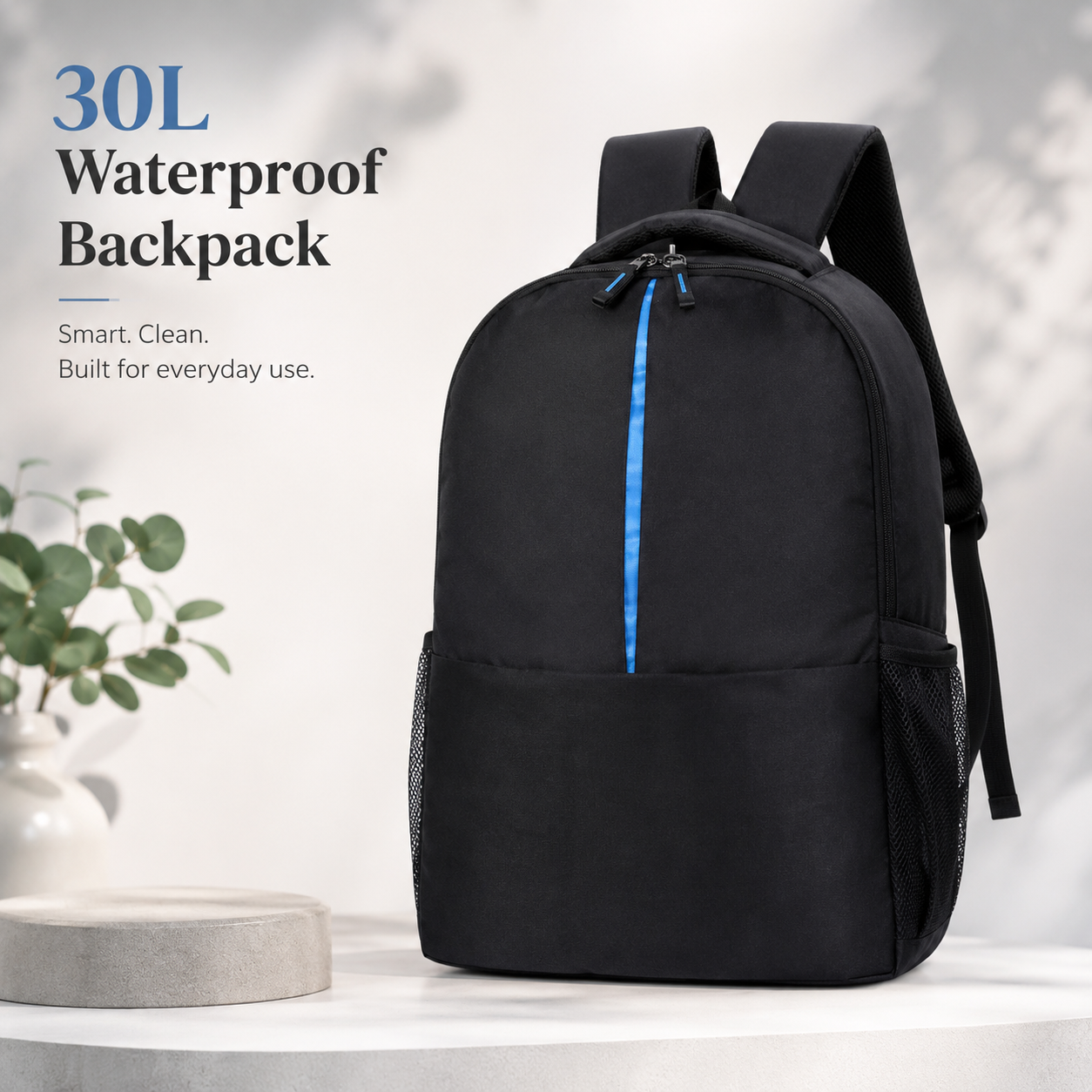 Blue Travel Laptop Backpack view 3