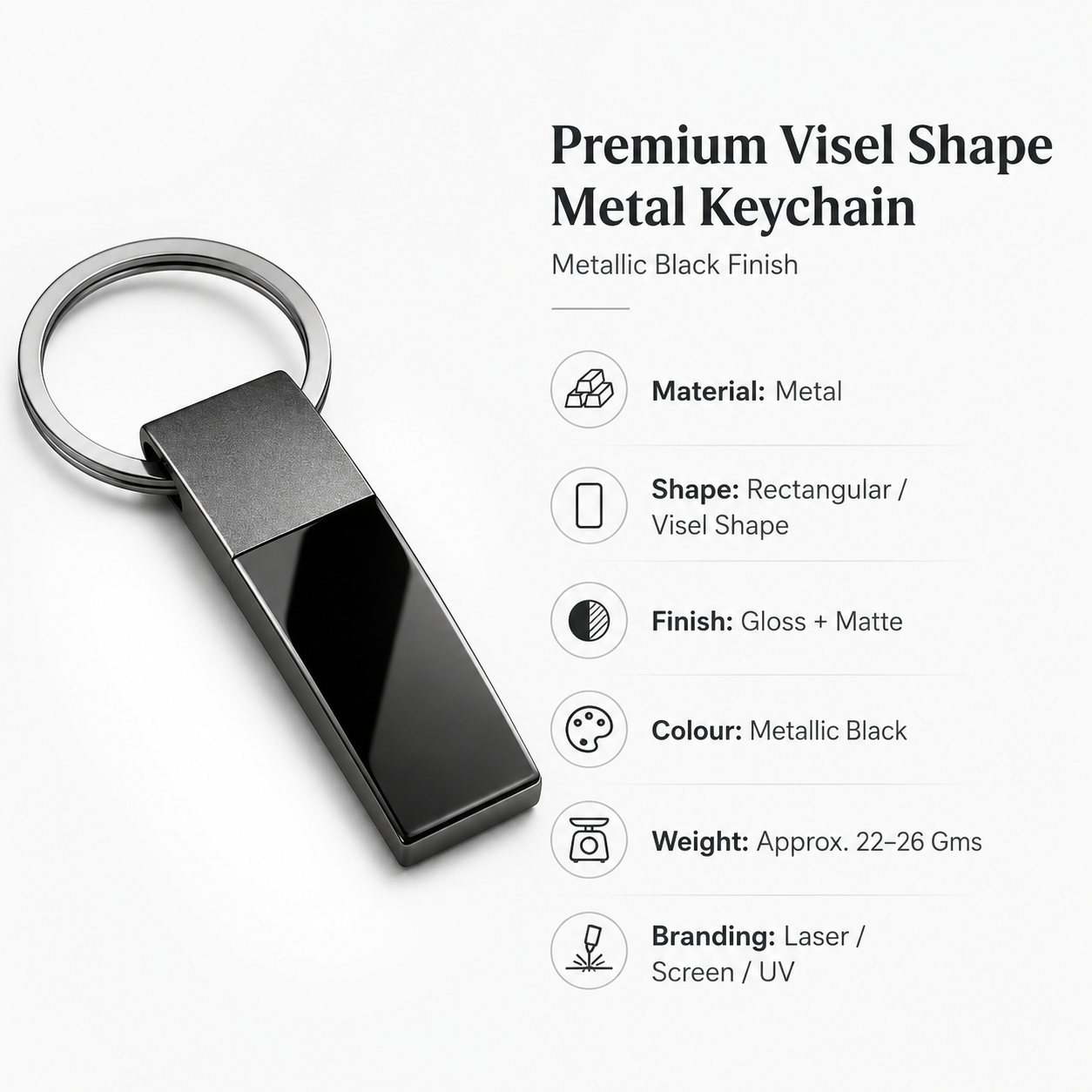 Premium Visel Shape Metal Keychain view 4