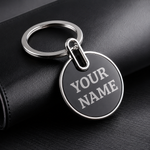 Premium Round Stainless Steel Keychain view 1