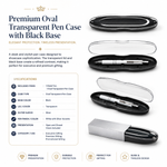 Premium Oval Transparent Pen Case with Black Base view 4