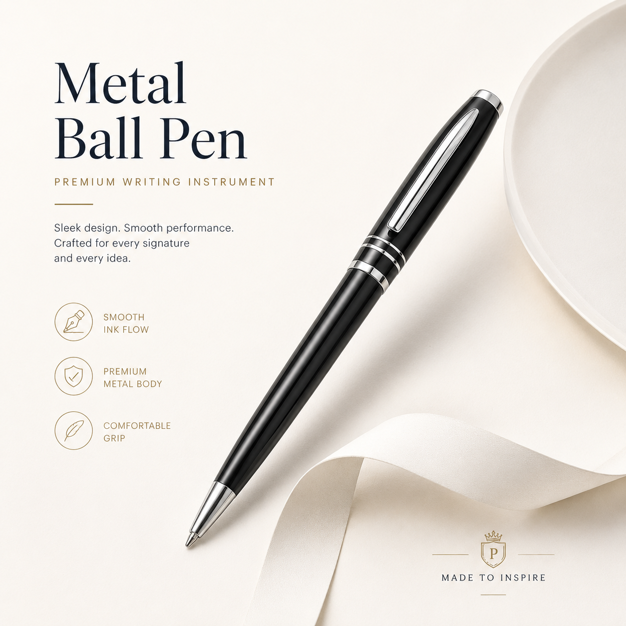 Classic A5 Vegan Leather Notebook & Metal Pen Gift Set view 3