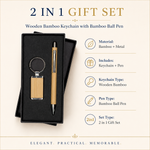 Rectangular Bamboo Keychain & Bamboo Pen Gift Set view 4