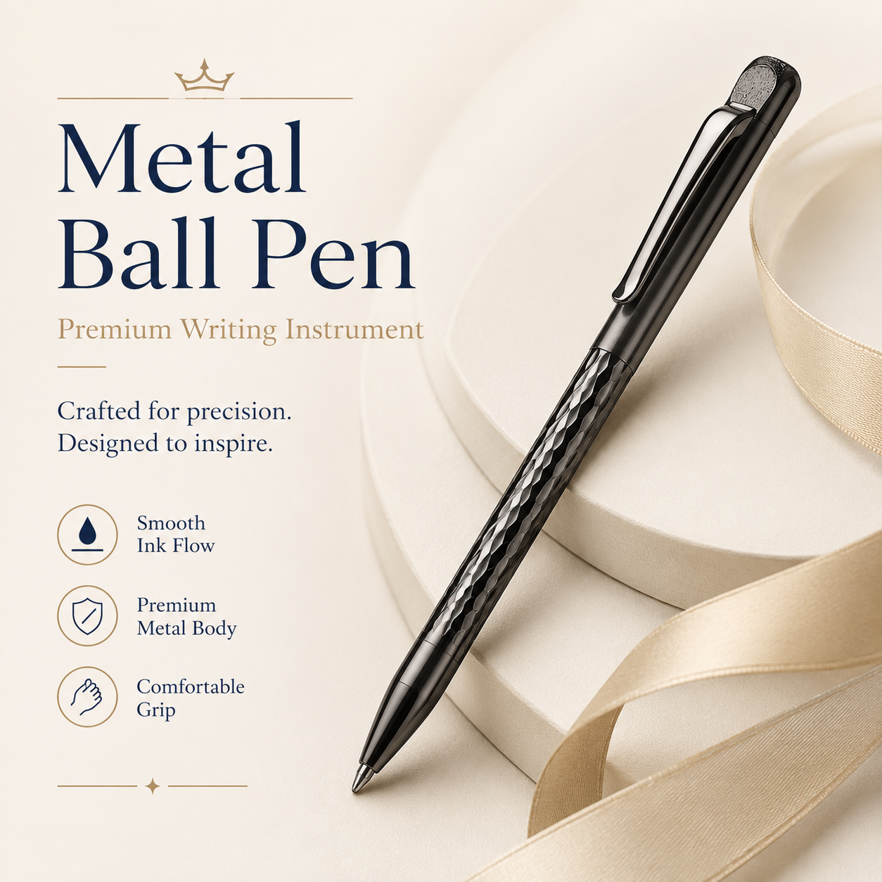 Premium A5 Vegan Leather Notebook & Textured Metal Pen Gift Set view 2