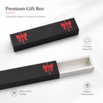 Premium Black Paper Pen Gift Box with Ribbon Print view 2