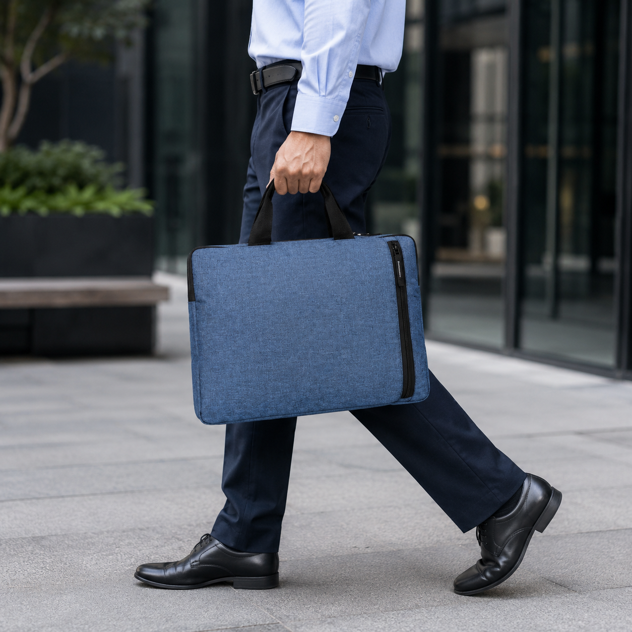 Grey Slim Laptop Sleeve Bag view 3