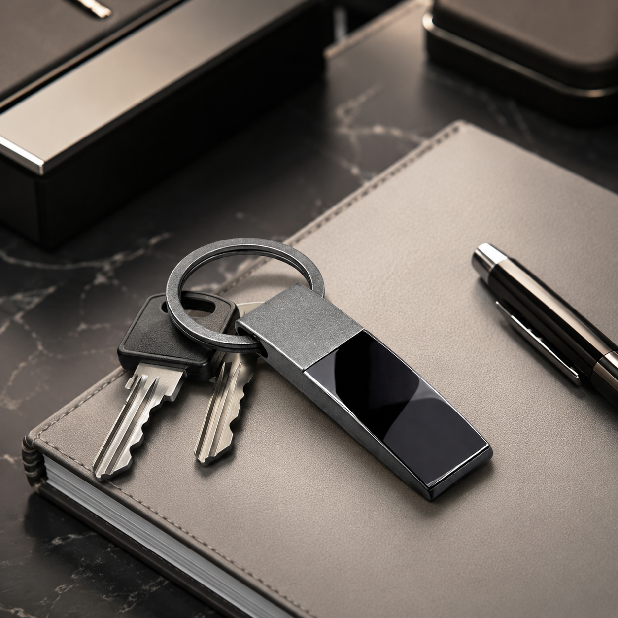Premium Visel Shape Metal Keychain view 2
