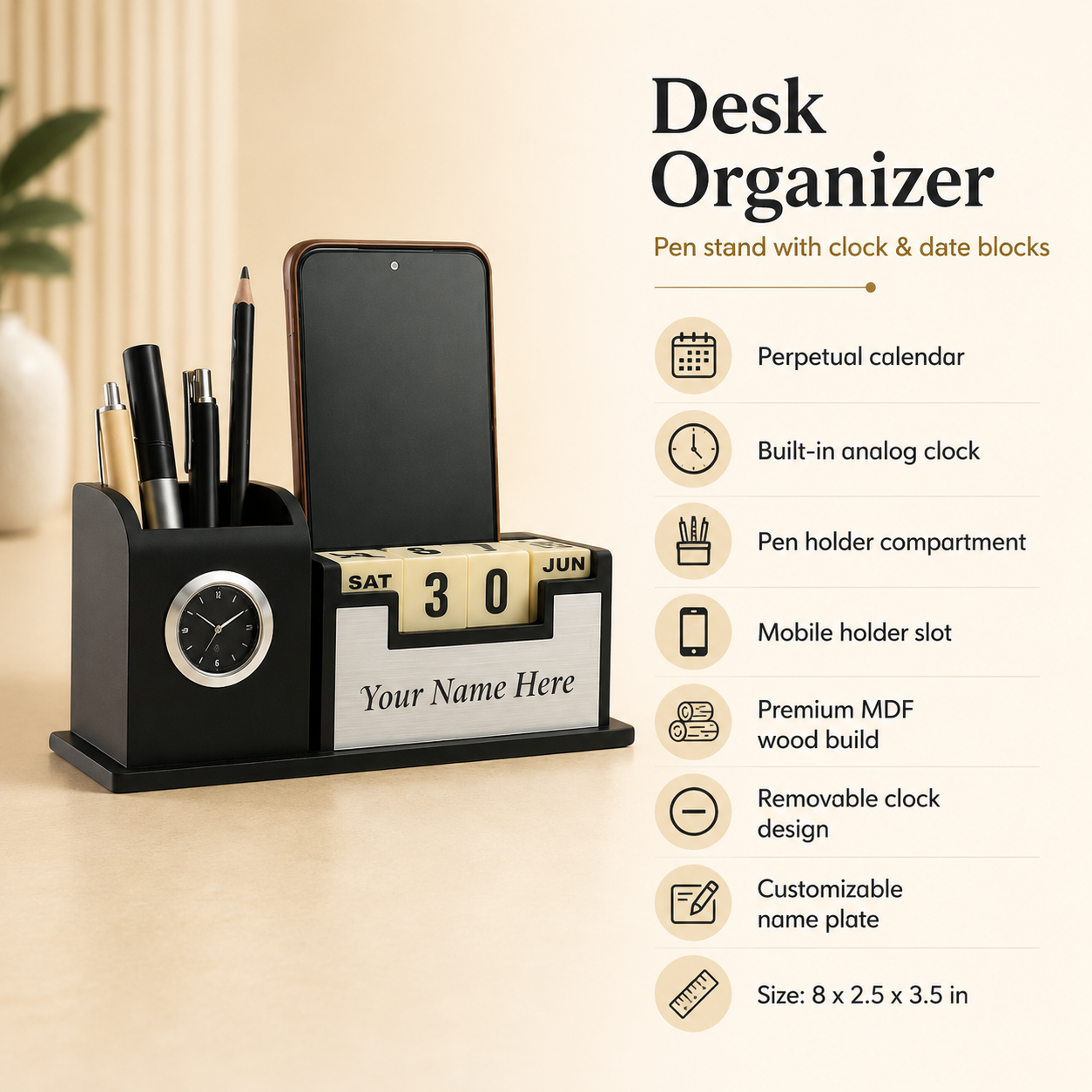 XG-D01 Wooden Desk Organizer view 1