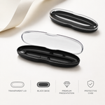 Premium Oval Transparent Pen Case with Black Base view 1