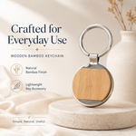 Round Bamboo Keychain & Bamboo Pen Gift Set view 2