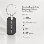 Premium Rounded Edge Rectangular Stainless Steel Keychain view 2