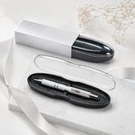 Premium Oval Transparent Pen Case with Black Base view 3