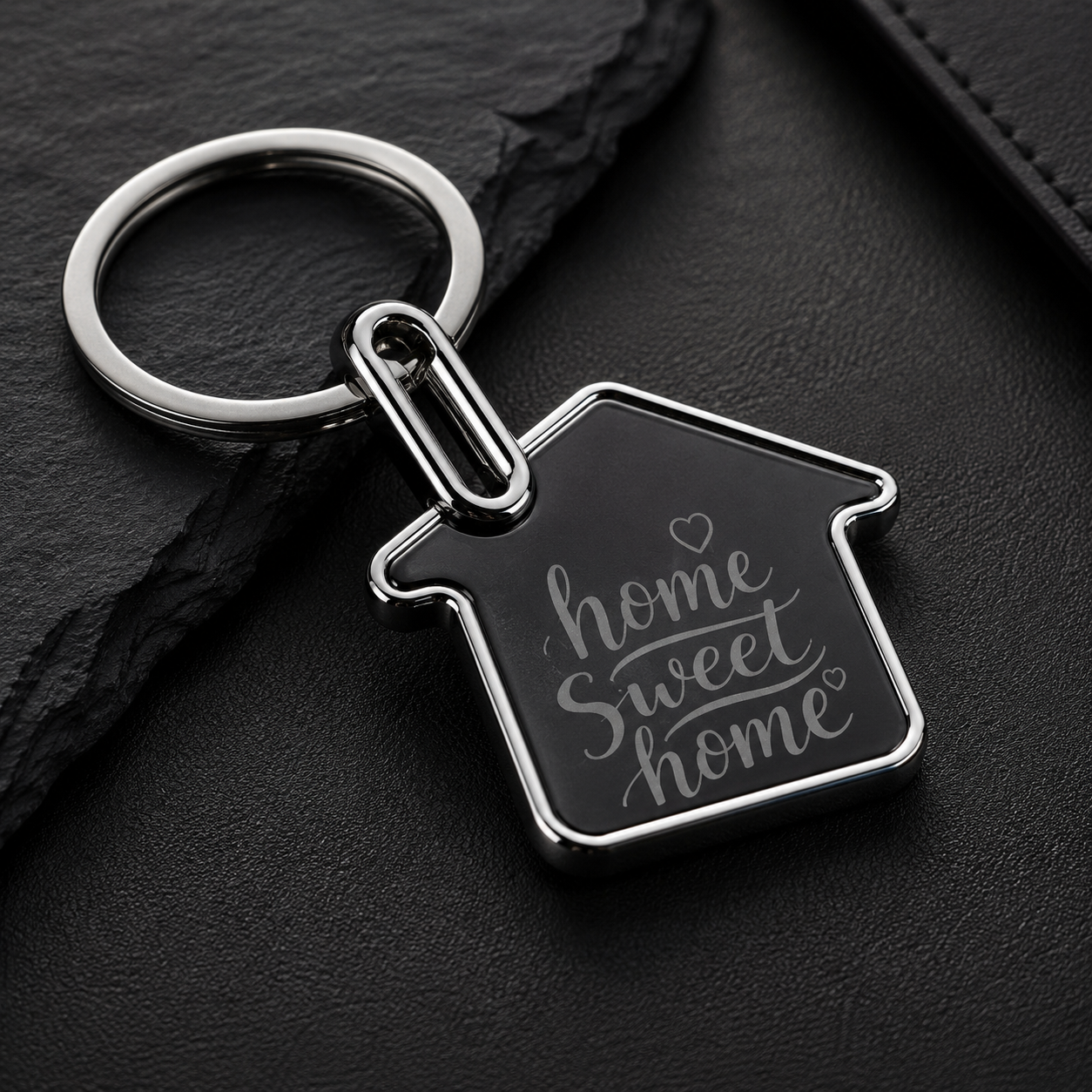 Premium House Shaped Metal Keychain view 1