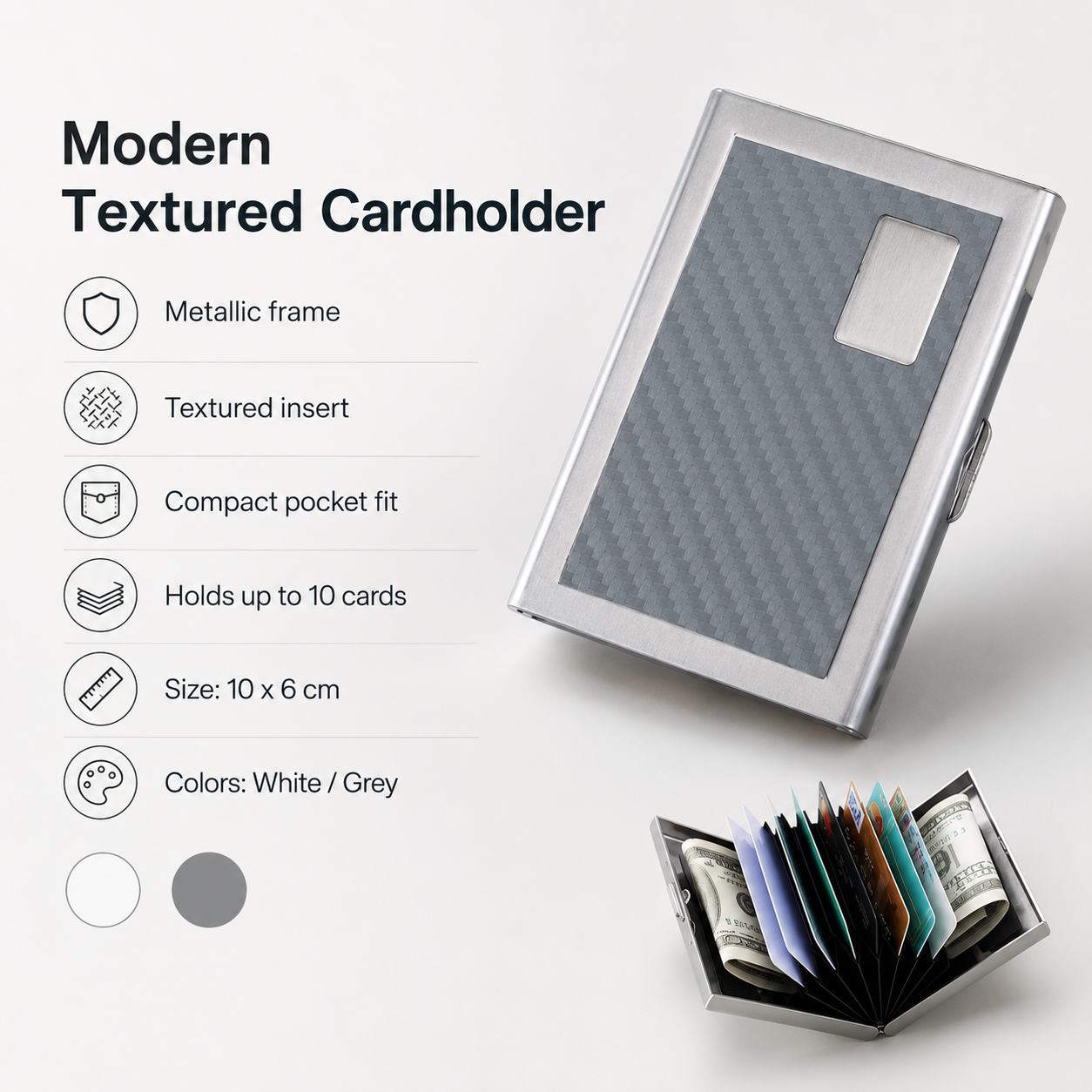 Modern Textured Cardholder view 1