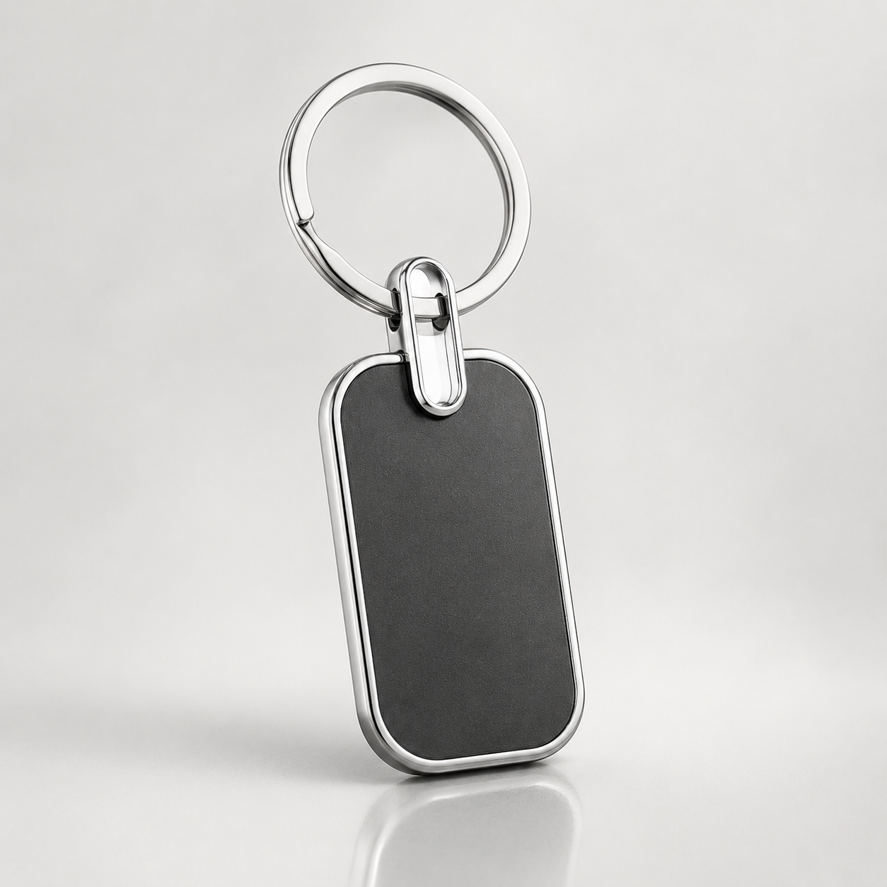 Premium Rounded Edge Rectangular Stainless Steel Keychain view 3