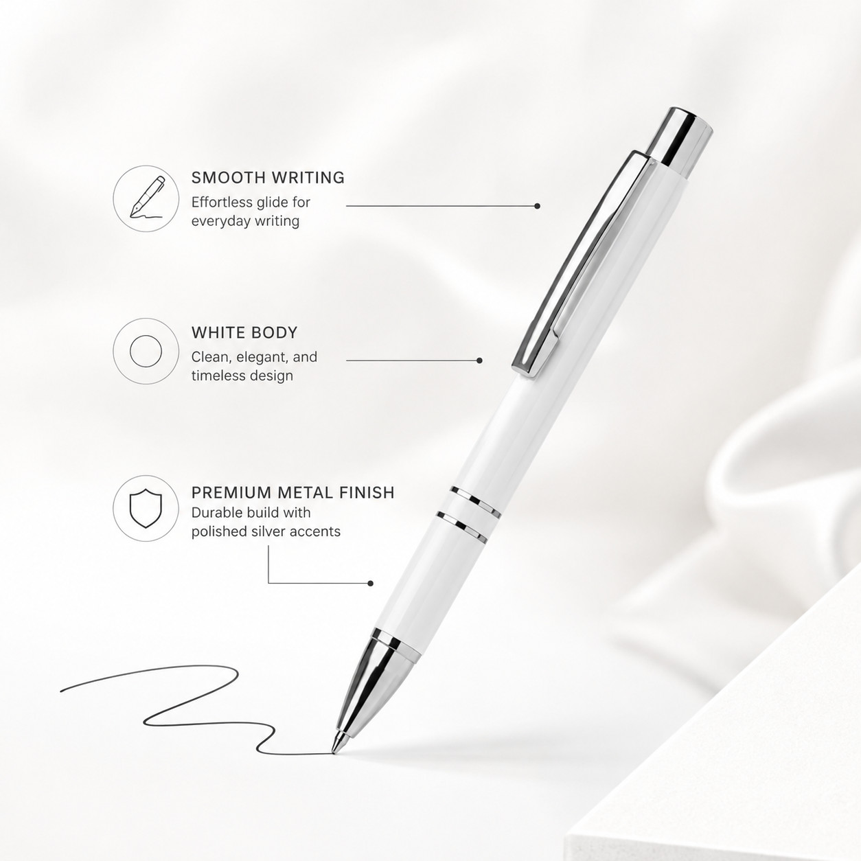 Premium Oval Transparent Pen Case with Black Base view 2