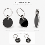 Premium Round Stainless Steel Keychain view 2