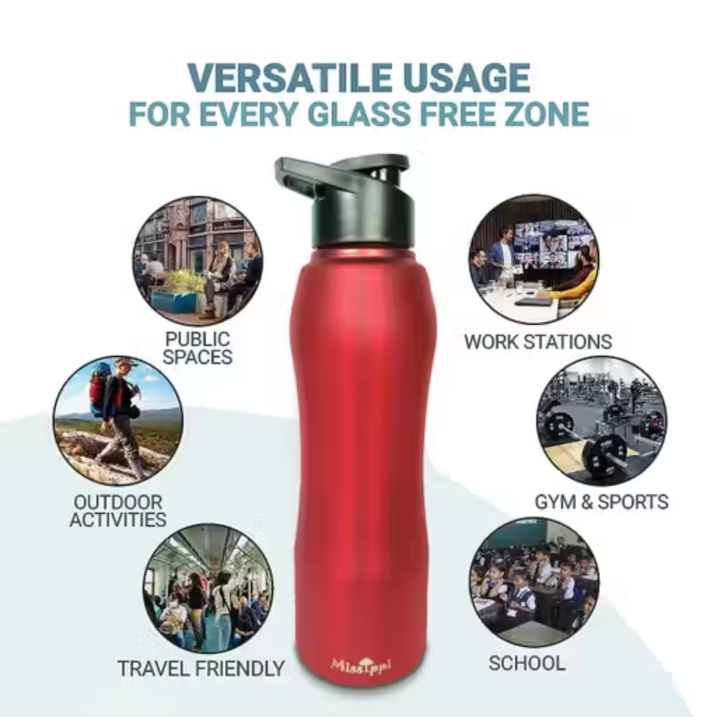 Elite Stainless Steel Water Bottle (Red)
