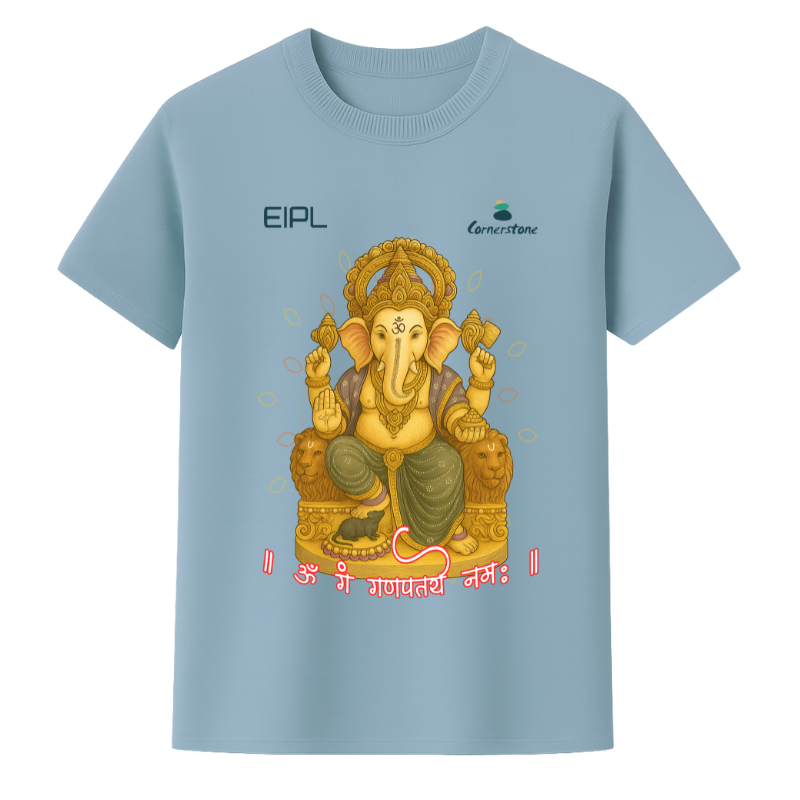 Om Gan Ganpataye Namo Namah Round Neck T-Shirt