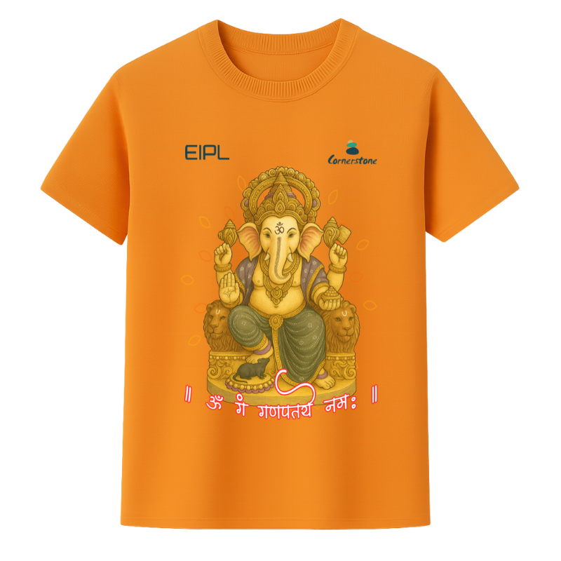 Om Gan Ganpataye Namo Namah Round Neck T-Shirt