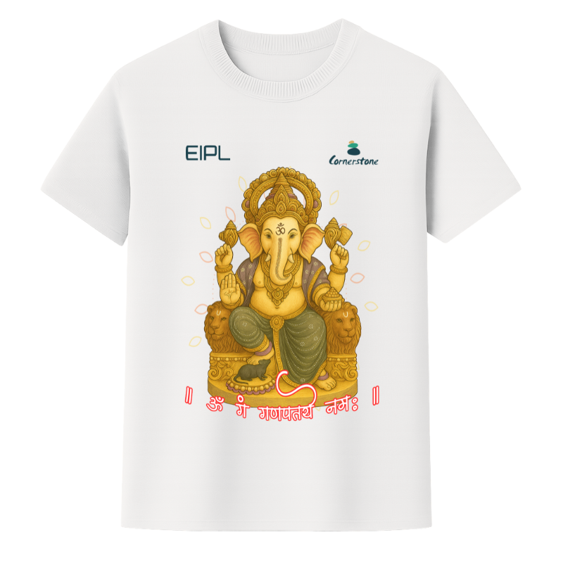 Om Gan Ganpataye Namo Namah Round Neck T-Shirt