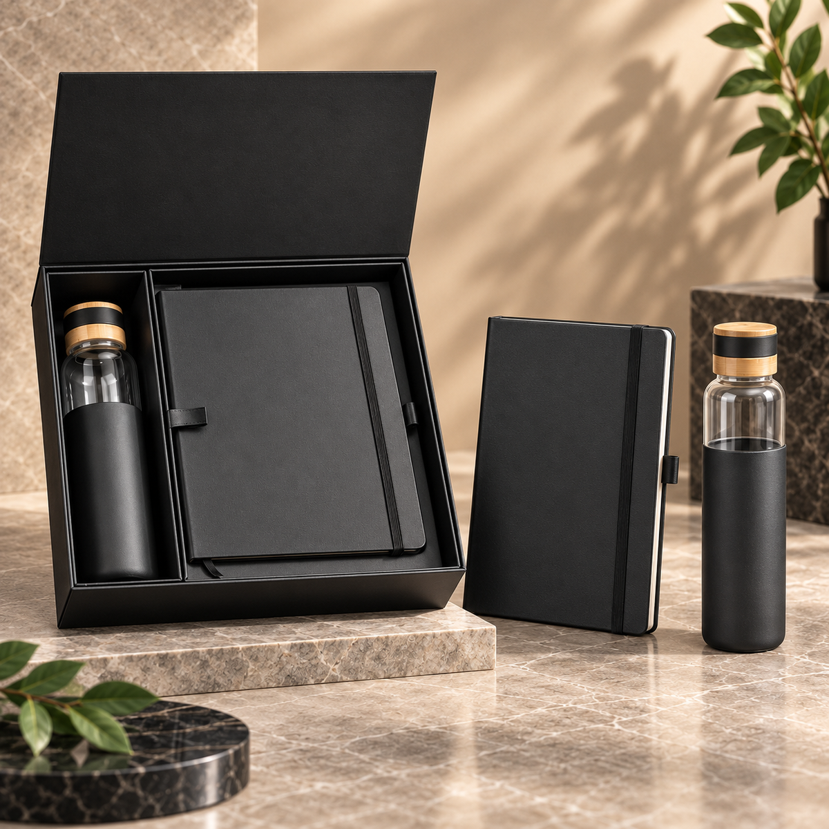 Premium Executive Notebook and Bottle Gift Set detail view