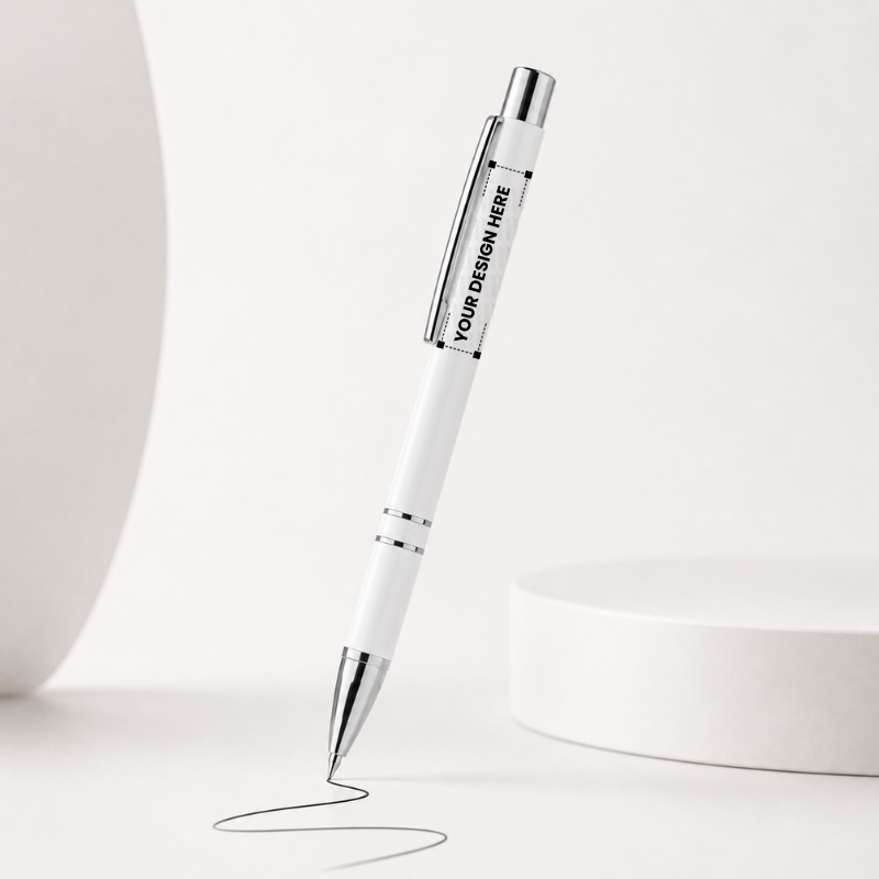 Premium Oval Transparent Pen Case with Black Base