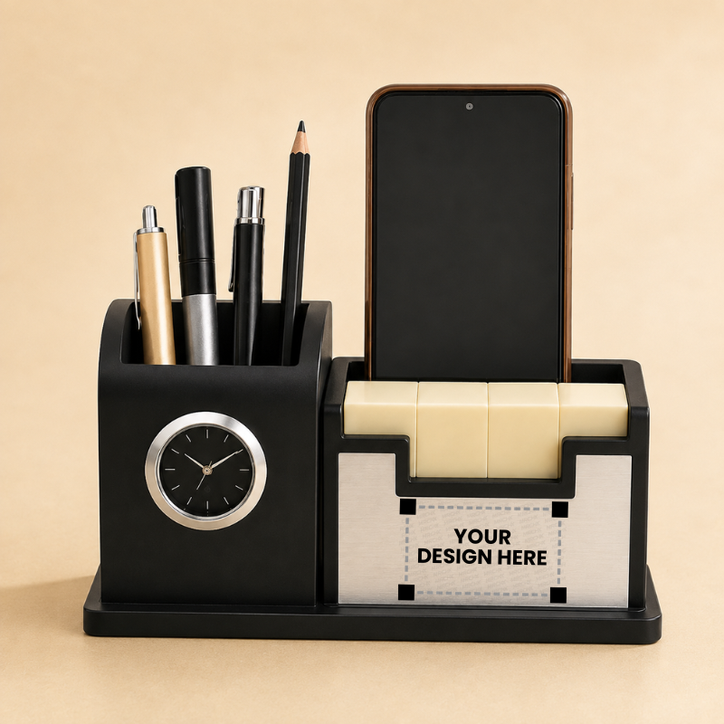 Desk Organizer with Clock & Date Blocks