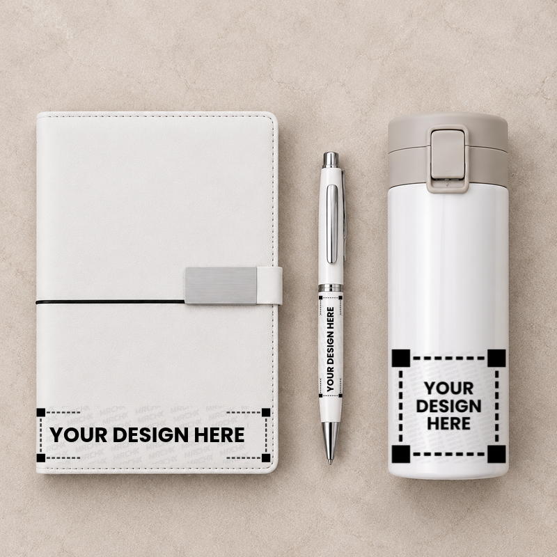 Premium Gift Set Diary, Pen, Flask