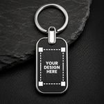Premium Rounded Edge Rectangular Stainless Steel Keychain