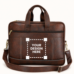 Brown Vegan Leather Laptop Messenger Bag